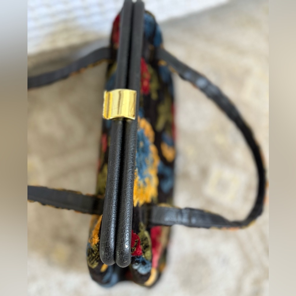 Vintage Large JR Florida Handbag Purse Carpet Bag Tapestry Floral Handbag - Picture 5 of 13